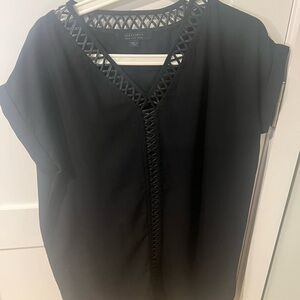 Alex Evenings Women's Black Top w/Leather